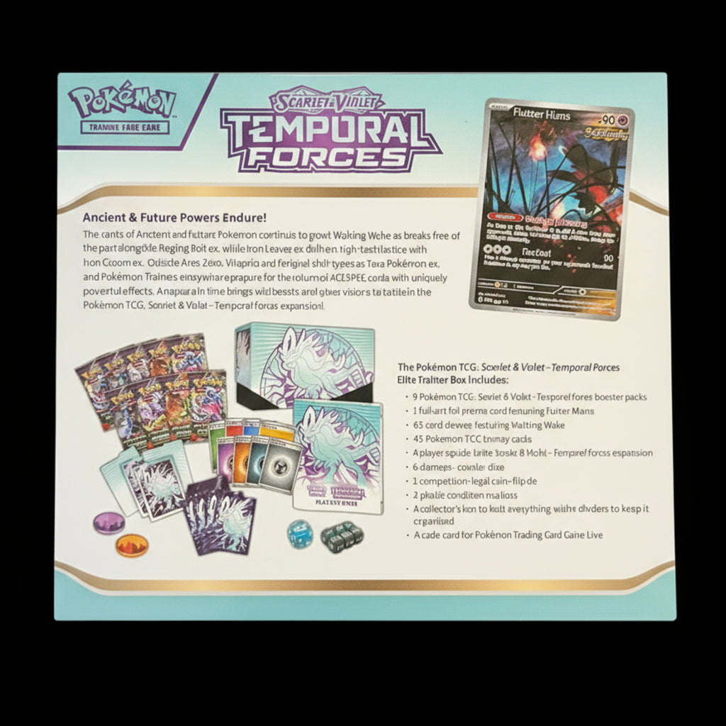 Pokémon TCG – Scarlet & Violet: Temporal Forces Elite Trainer Box (Walking Wake)